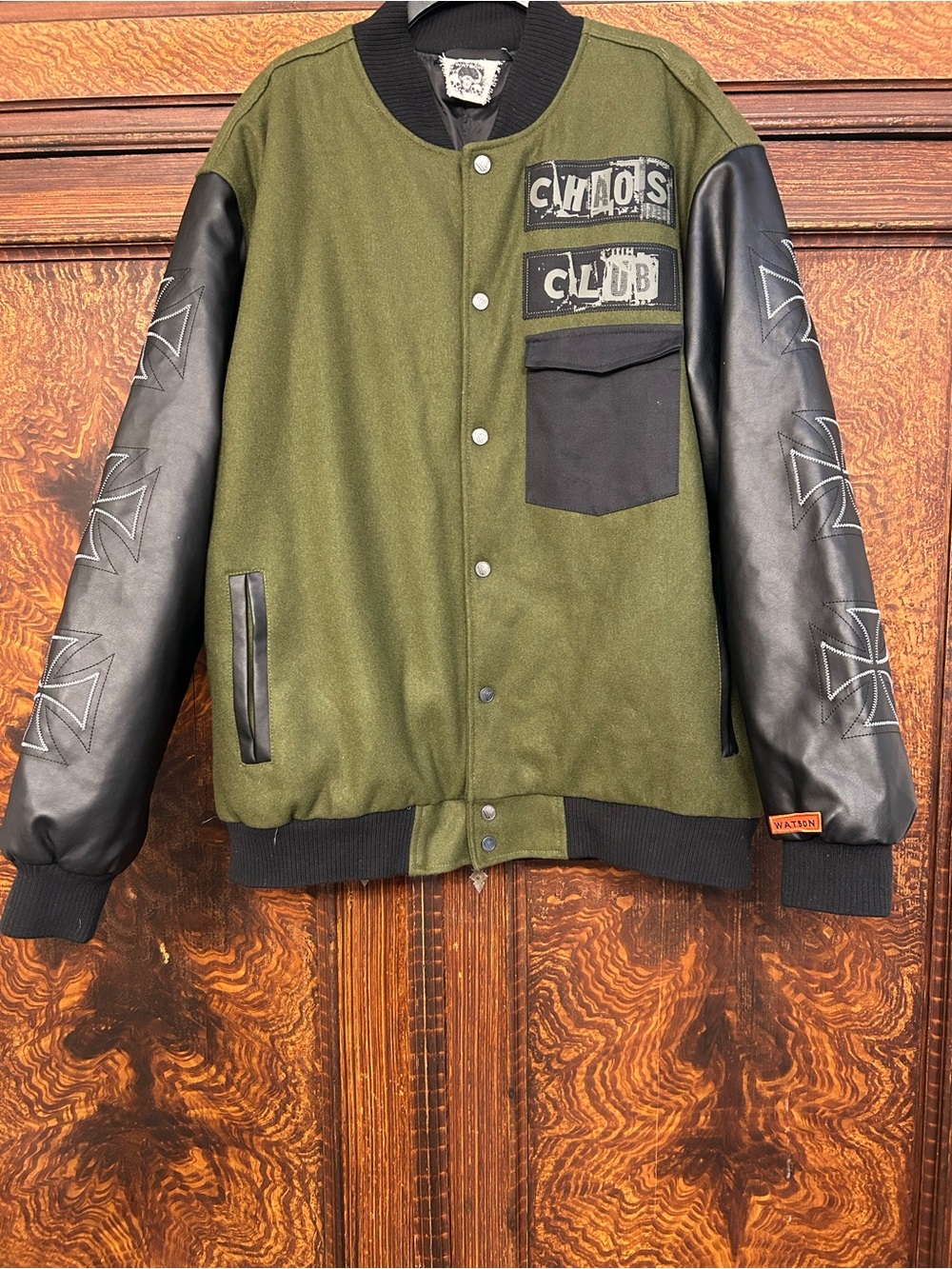 Watson varsity style bomber jacket men’s 3x cool embroidered graphic on back